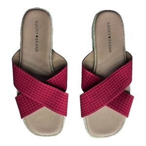 NWOT Lucky Brand Women’s Tan & Red Sandals